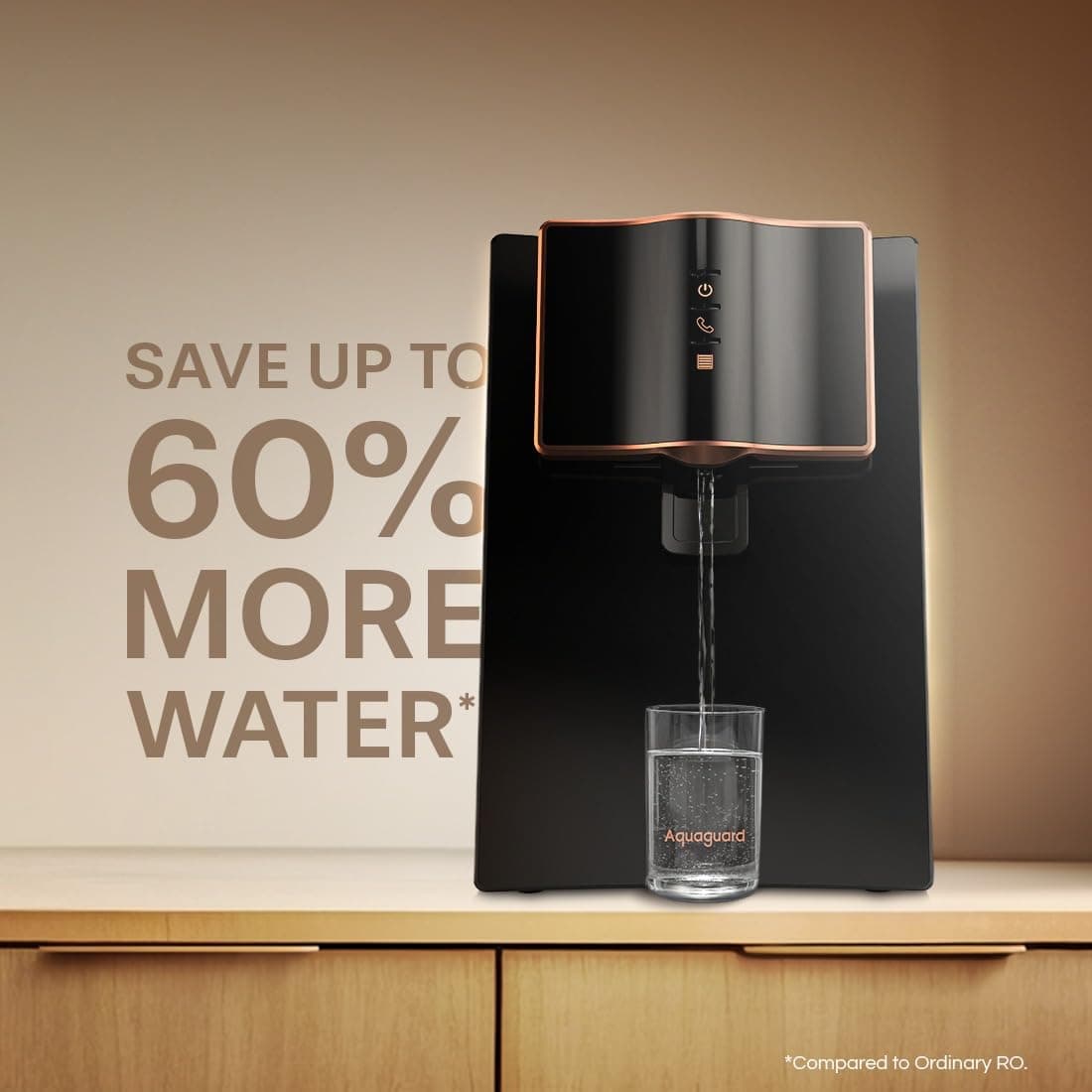 Aquaguard Marvel NXT 10-Stage Active Copper Tech Water Purifier | Up to 60% Water Savings | RO+UV+UF+Active Copper Tech | Taste Adjuster | Suitable for Tanker, Borewell & Municipal Water thumbnail 3