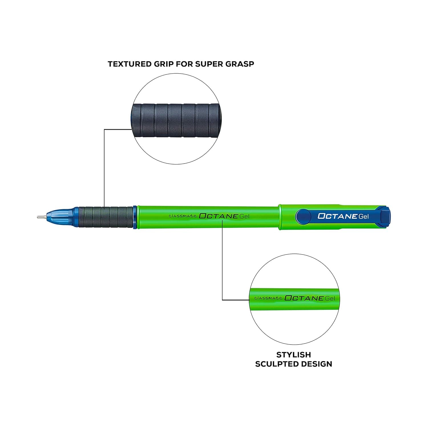 Classmate Octane Gel Neon - Count of 5 (Blue) thumbnail 2