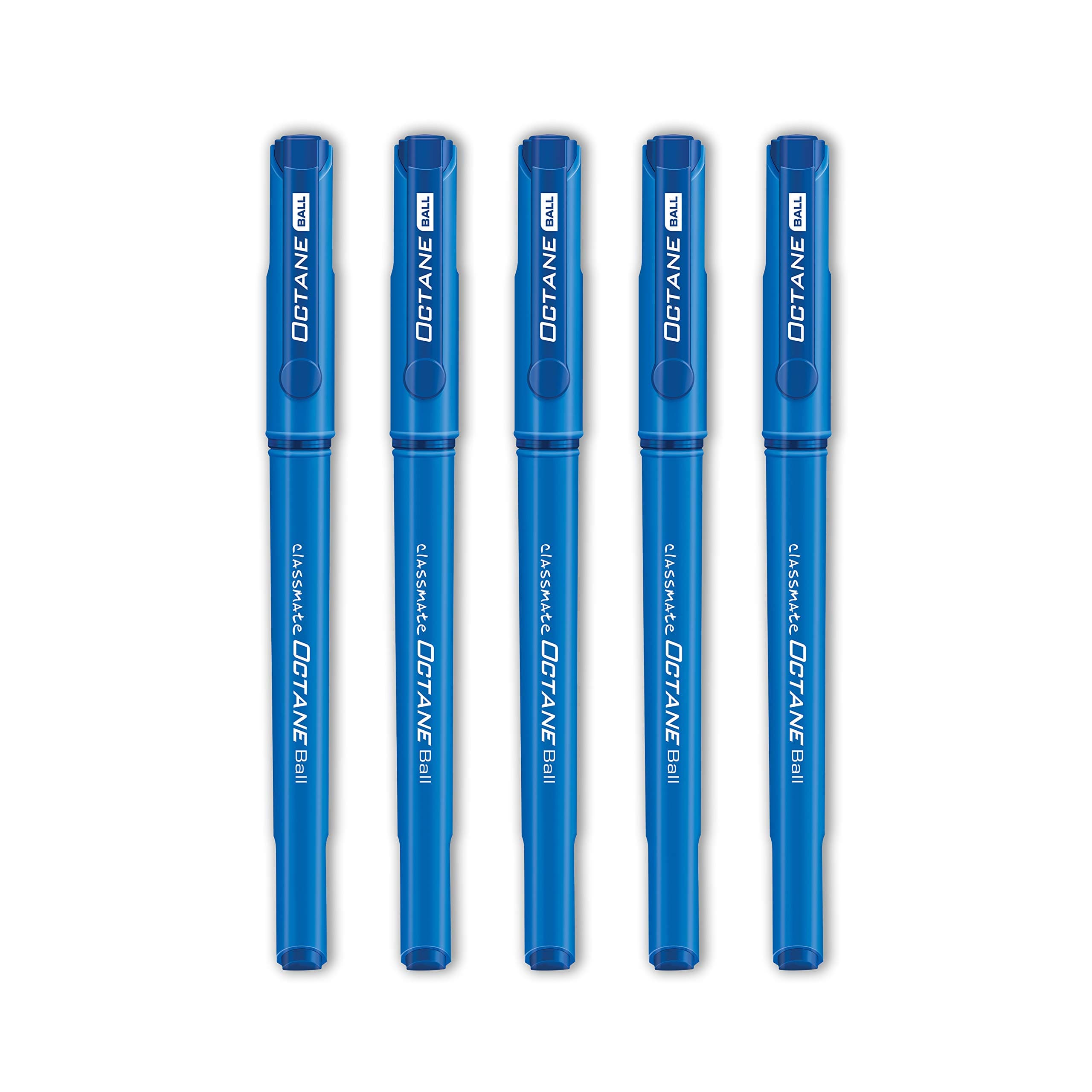 Classmate Octane Blue Ball Pens (Pack of 5) | Smooth & Fast Writing | Comfortable Grip