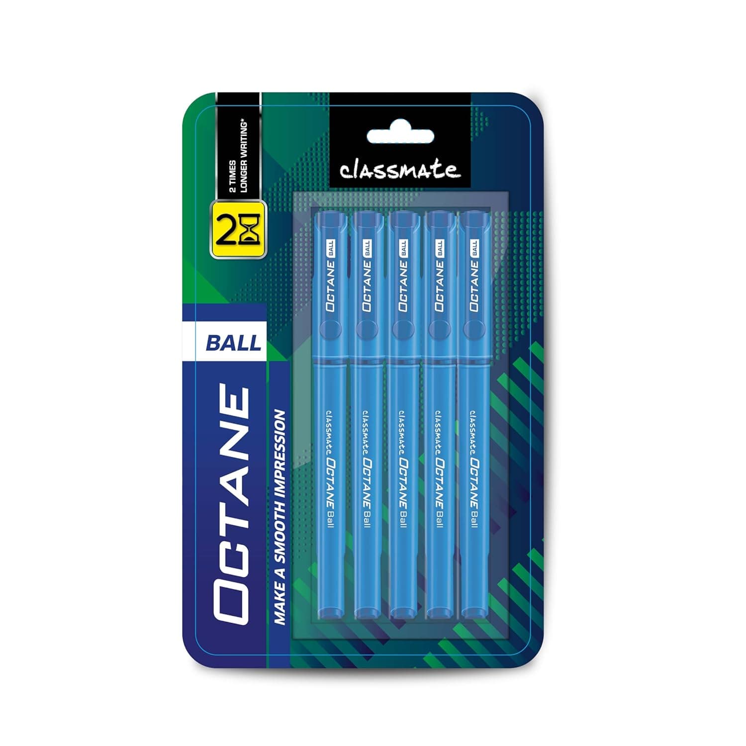 Classmate Octane- Blue Ball Pens (pack Of 5) | Smooth & Fast Writing Ball Pens | Comfortable To Hold & Write| School & Office Stationery| Work From Home Essentials